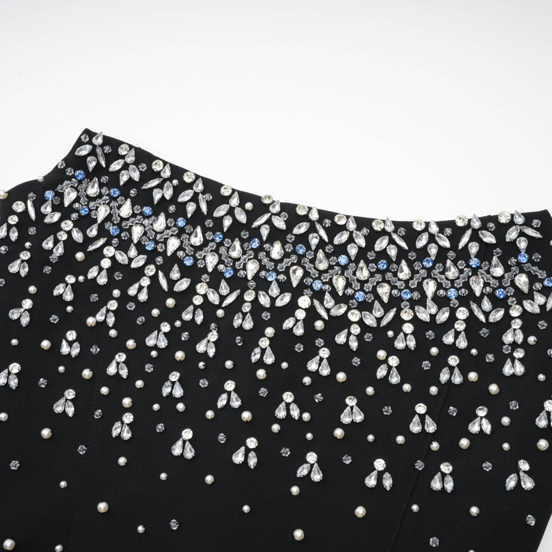 Melisande black embellished mini dress