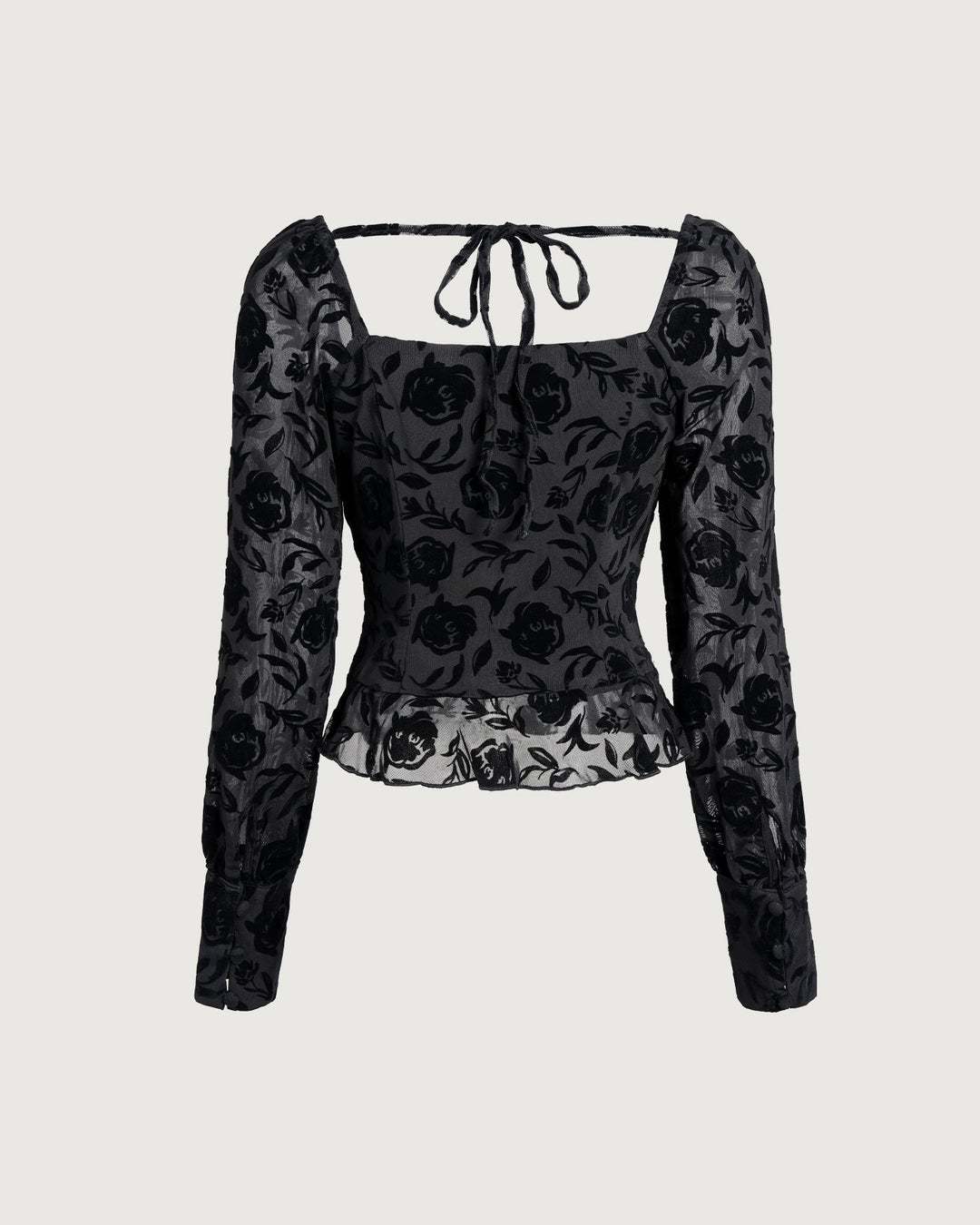 Black Square Neck Blouse