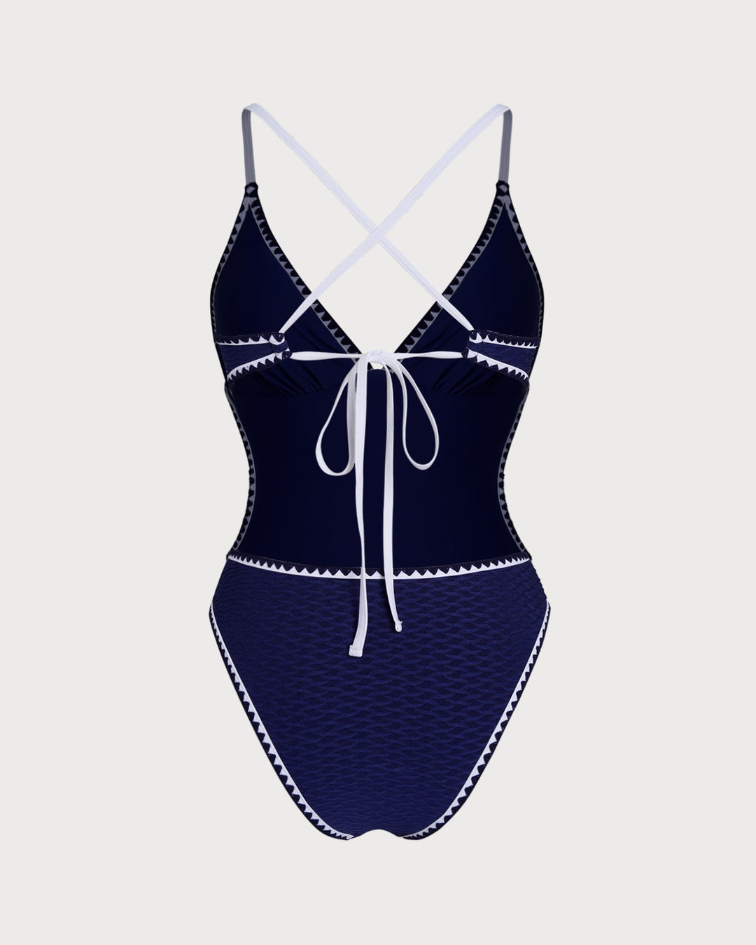 Blue X Cross Bralette One Piece Swimwear