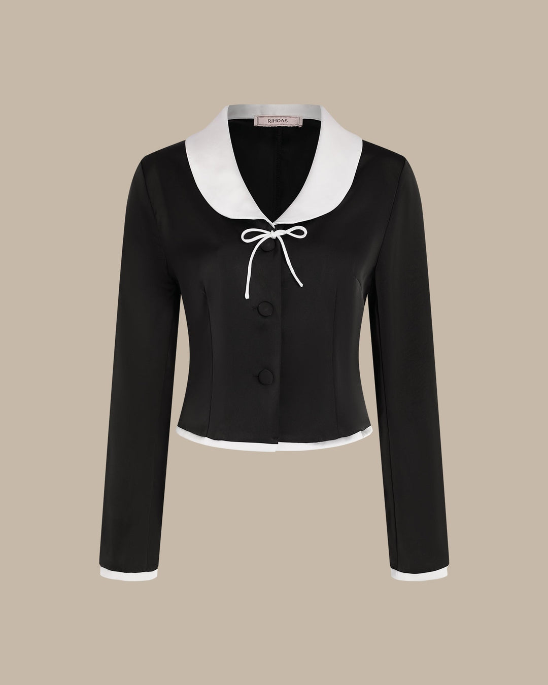 Black Collar Satin Blouse