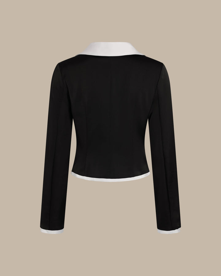 Black Collar Satin Blouse