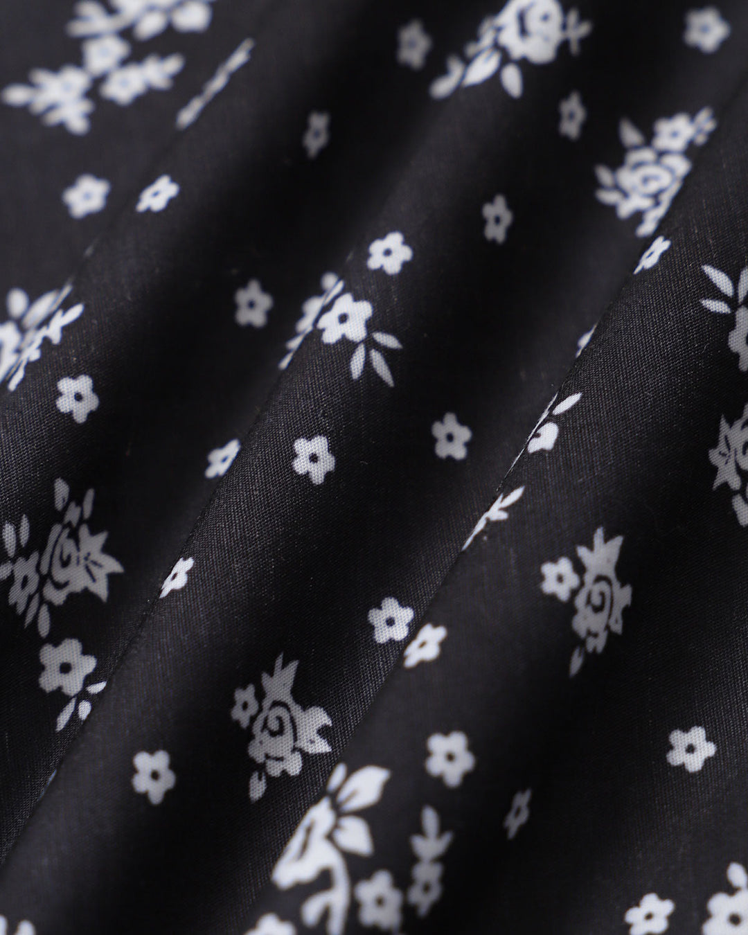 Black Floral Scoop Neck Blouse