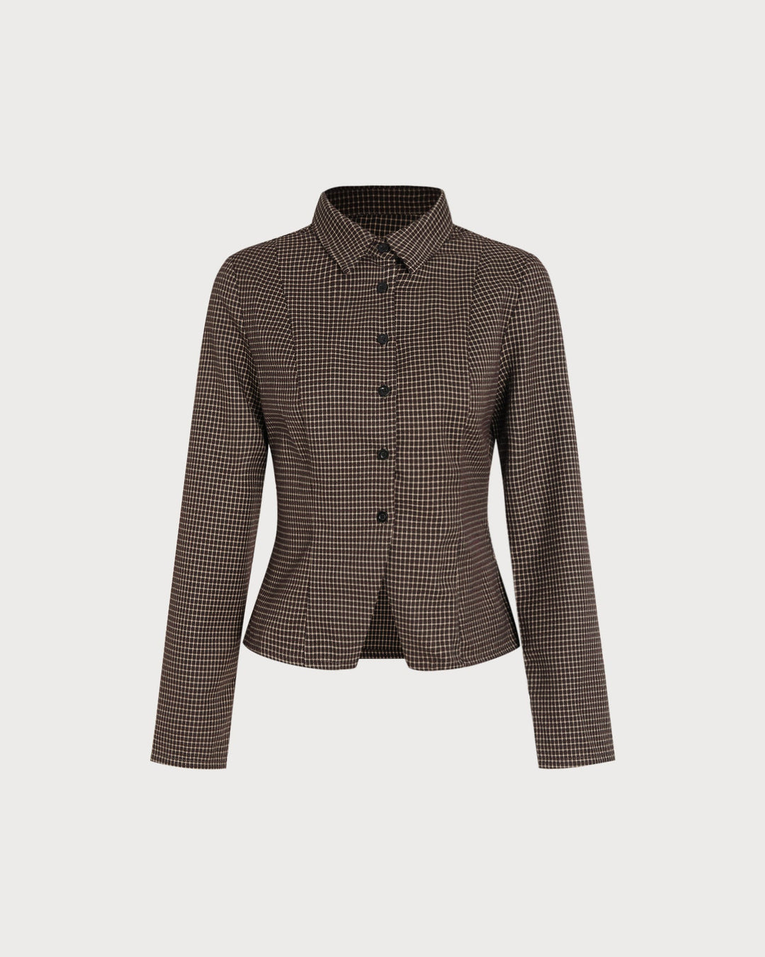 Coffee Button Plaid Shirt